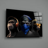 3 Wise Monkeys Glass Wall Art || Designer Collection.